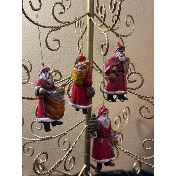 Vintage Santa Claus Christmas Ornaments Set Of 4 Figurines - Picture 7 of 10